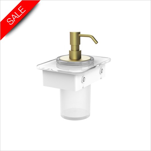Vado Accessories - Muse Soap Dispenser With 150mm White Glass Shelf