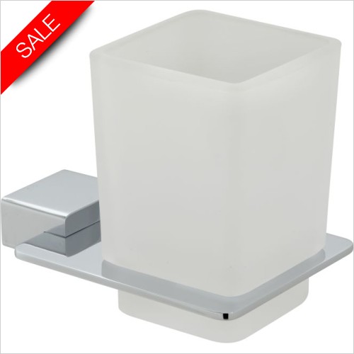 Vado Accessories - Phase Frosted Glass Tumbler & Holder Wall Mounted