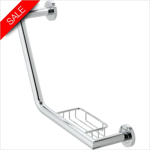 Vado Accessories - Spa Angled Grab Rail With Basket 456mm (18'')